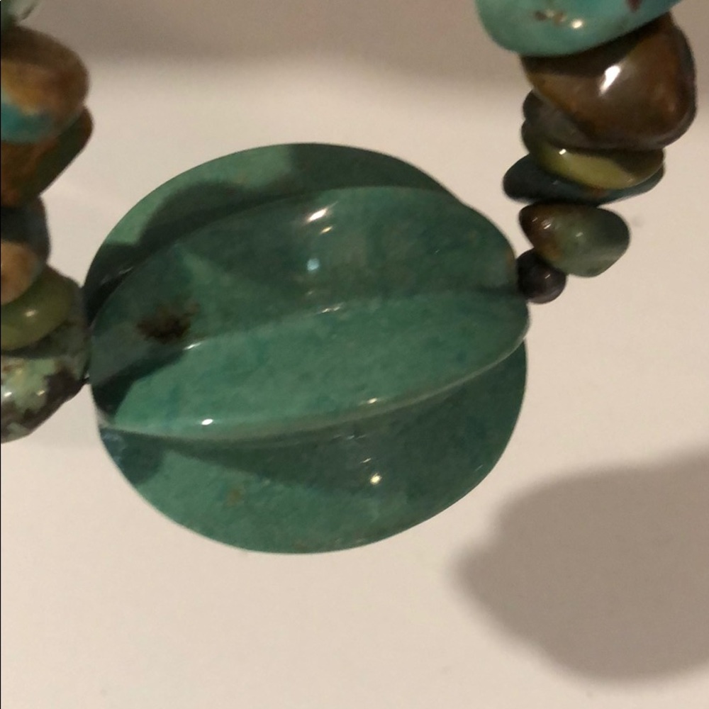 One of a kind green turquoise necklace.